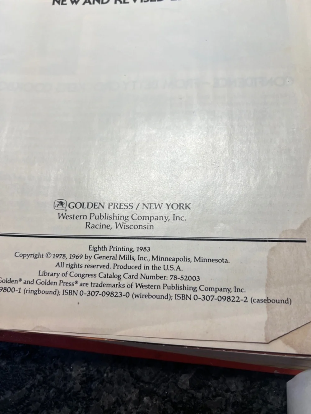 BETTY CROCKER Vintage cookbook original printing date 1969 good condition.